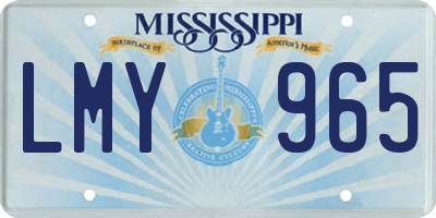 MS license plate LMY965