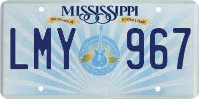 MS license plate LMY967