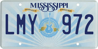 MS license plate LMY972