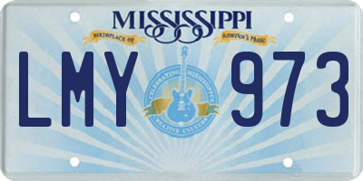MS license plate LMY973