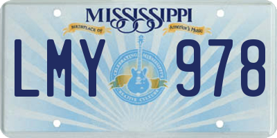 MS license plate LMY978