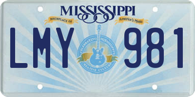 MS license plate LMY981