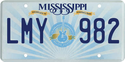 MS license plate LMY982