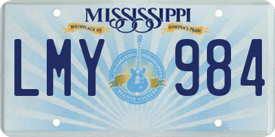 MS license plate LMY984