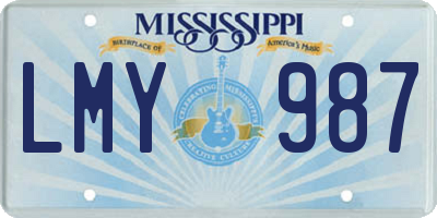 MS license plate LMY987