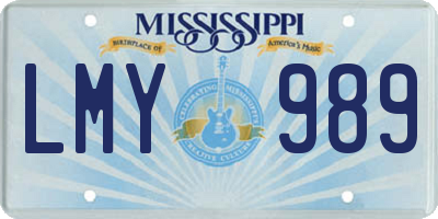 MS license plate LMY989