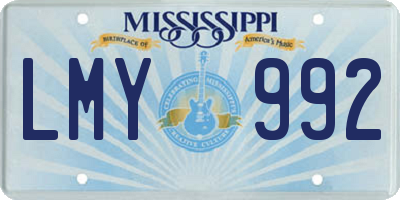 MS license plate LMY992