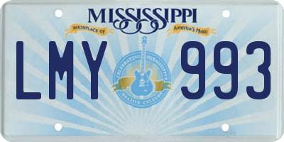 MS license plate LMY993