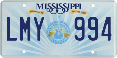 MS license plate LMY994