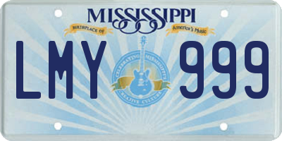 MS license plate LMY999