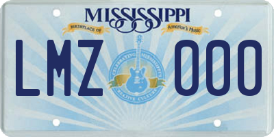 MS license plate LMZ000