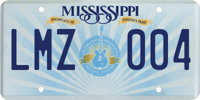 MS license plate LMZ004