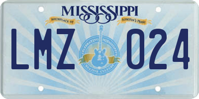MS license plate LMZ024