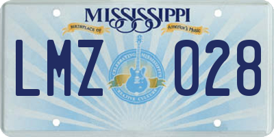 MS license plate LMZ028