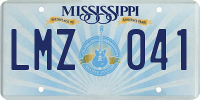 MS license plate LMZ041