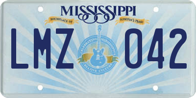 MS license plate LMZ042