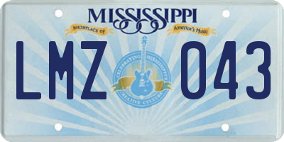 MS license plate LMZ043