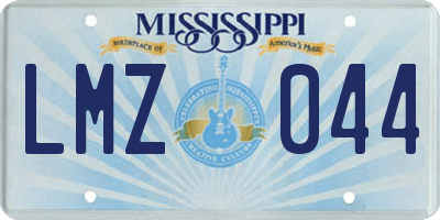 MS license plate LMZ044