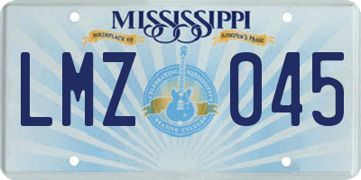 MS license plate LMZ045