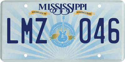MS license plate LMZ046