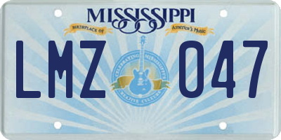 MS license plate LMZ047