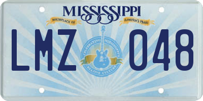 MS license plate LMZ048