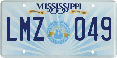 MS license plate LMZ049