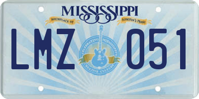 MS license plate LMZ051