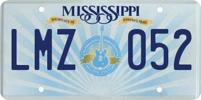 MS license plate LMZ052