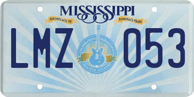 MS license plate LMZ053