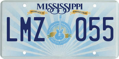 MS license plate LMZ055