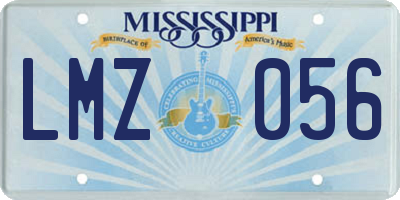 MS license plate LMZ056