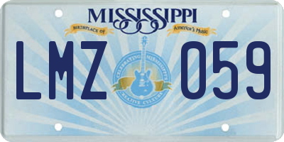 MS license plate LMZ059