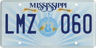 MS license plate LMZ060