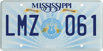 MS license plate LMZ061