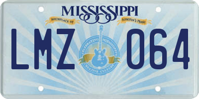 MS license plate LMZ064