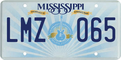 MS license plate LMZ065