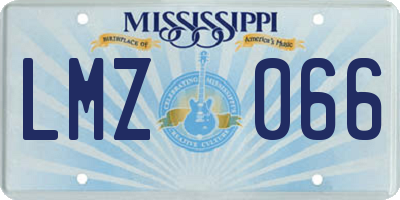 MS license plate LMZ066