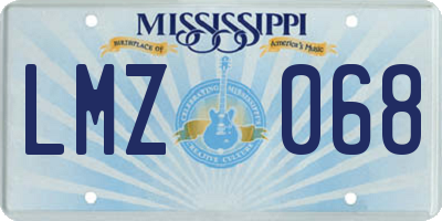 MS license plate LMZ068