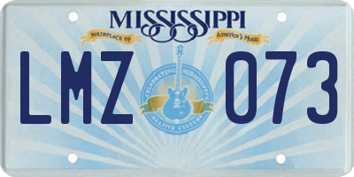 MS license plate LMZ073