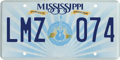MS license plate LMZ074