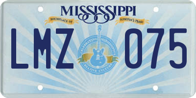 MS license plate LMZ075