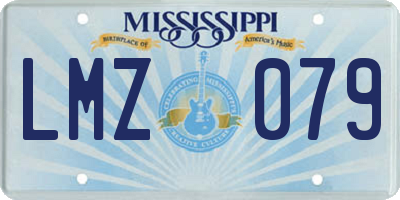 MS license plate LMZ079