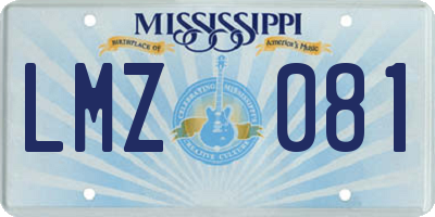 MS license plate LMZ081