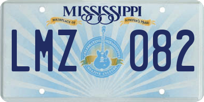 MS license plate LMZ082