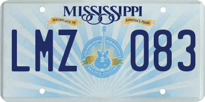 MS license plate LMZ083