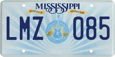 MS license plate LMZ085