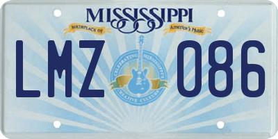 MS license plate LMZ086