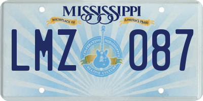 MS license plate LMZ087