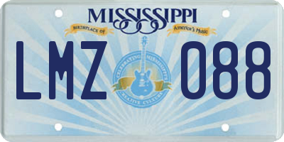 MS license plate LMZ088